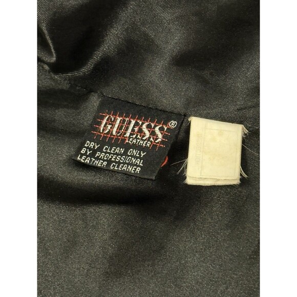 Guess Vintage Women’s Leather Jacket Black Size Small Moto Classic Biker Goth - Picture 5 of 11